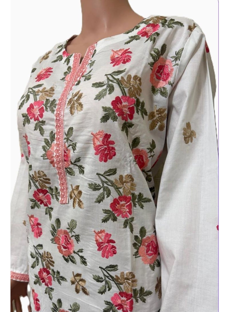 Fabric Pakistani Lawn Elegant Embroidered Design Stitched 2-Piece Suit – 2026 Collectio - Image 4